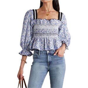 Lug Von Siga Peasant Top Blue Size 40(M)